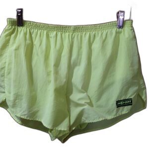 Insport Neon Green Vintage High Cut Mens Swim Trunks Super Short Medium